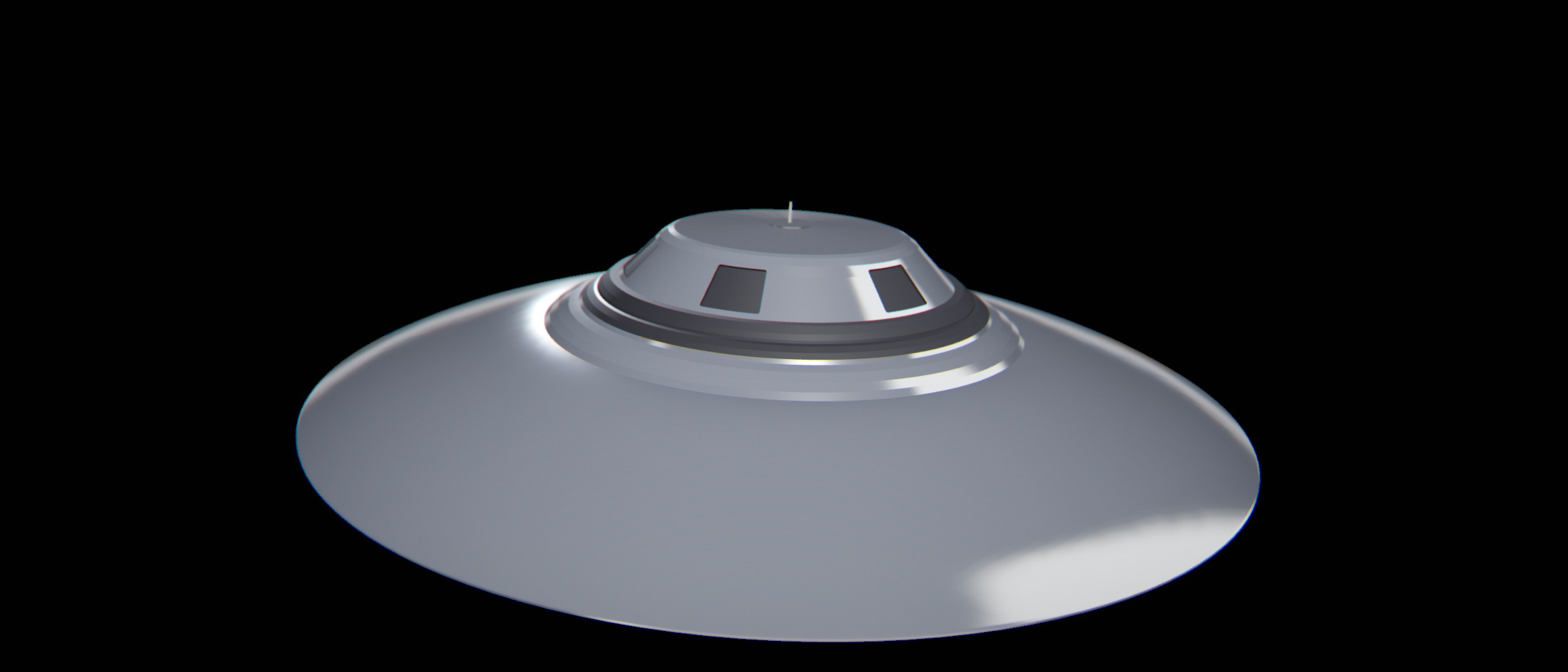 Z-01 seen from three-quarters above, the machined disc filling the frame